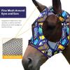 Harrison Howard Super Comfort Stretchy Fly Mask Large Eye Space with UV Protection Soft on Skin with Breathability Star Medium(Graffiti Mix)