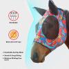 Harrison Howard Super Comfort Stretchy Fly Mask Large Eye Space with UV Protection Soft on Skin with Breathability Star Medium(Knitted printing)