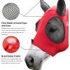 Harrison Howard Super Comfort Stretchy Fly Mask Large Eye Space with UV Protection Soft on Skin with Breathability Star Medium(Lava Red)
