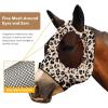 Harrison Howard Super Comfort Stretchy Fly Mask Large Eye Space with UV Protection Soft on Skin with Breathability Star Medium(Leopard Print)