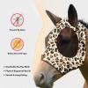 Harrison Howard Super Comfort Stretchy Fly Mask Large Eye Space with UV Protection Soft on Skin with Breathability Star Medium(Leopard Print)