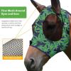 Harrison Howard Super Comfort Stretchy Fly Mask Large Eye Space with UV Protection Soft on Skin with Breathability Star Medium(Live Leaf)