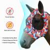 Harrison Howard Super Comfort Stretchy Fly Mask Large Eye Space with UV Protection Soft on Skin with Breathability Star Medium(Orange Geo Print)