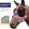 Harrison Howard Super Comfort Stretchy Fly Mask Large Eye Space with UV Protection Soft on Skin with Breathability Star Medium(Orange Paisley)