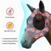 Harrison Howard Super Comfort Stretchy Fly Mask Large Eye Space with UV Protection Soft on Skin with Breathability Star Medium(Orange Paisley)