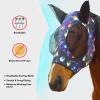 Harrison Howard Super Comfort Stretchy Fly Mask Large Eye Space with UV Protection Soft on Skin with Breathability Star Medium(Star)