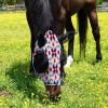 Harrison Howard Super Comfort Stretchy Fly Mask Large Eye Space with UV Protection Soft on Skin with Breathability Star Medium(Tribal Abstract)