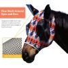 Harrison Howard Super Comfort Stretchy Fly Mask Large Eye Space with UV Protection Soft on Skin with Breathability Star Medium(Tribe Feather)