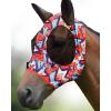 Harrison Howard Super Comfort Stretchy Fly Mask Large Eye Space with UV Protection Soft on Skin with Breathability Star Medium(Orange Geo-Print)