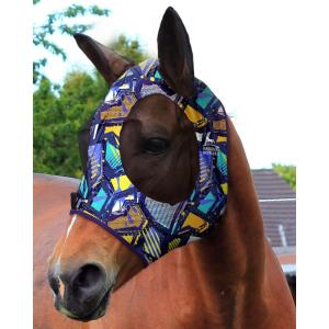 Harrison Howard Super Comfort Stretchy Fly Mask Large Eye Space with UV Protection Soft on Skin with Breathability Star Medium(Graffiti Mix)