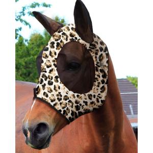 Harrison Howard Super Comfort Stretchy Fly Mask Large Eye Space with UV Protection Soft on Skin with Breathability Star Medium(Leopard Print)