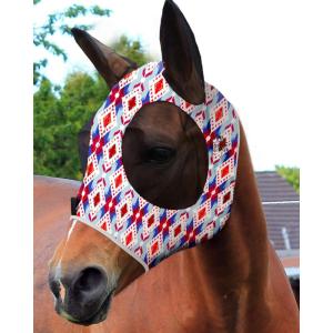 Harrison Howard Super Comfort Stretchy Fly Mask Large Eye Space with UV Protection Soft on Skin with Breathability Star Medium(Tribal Abstract)