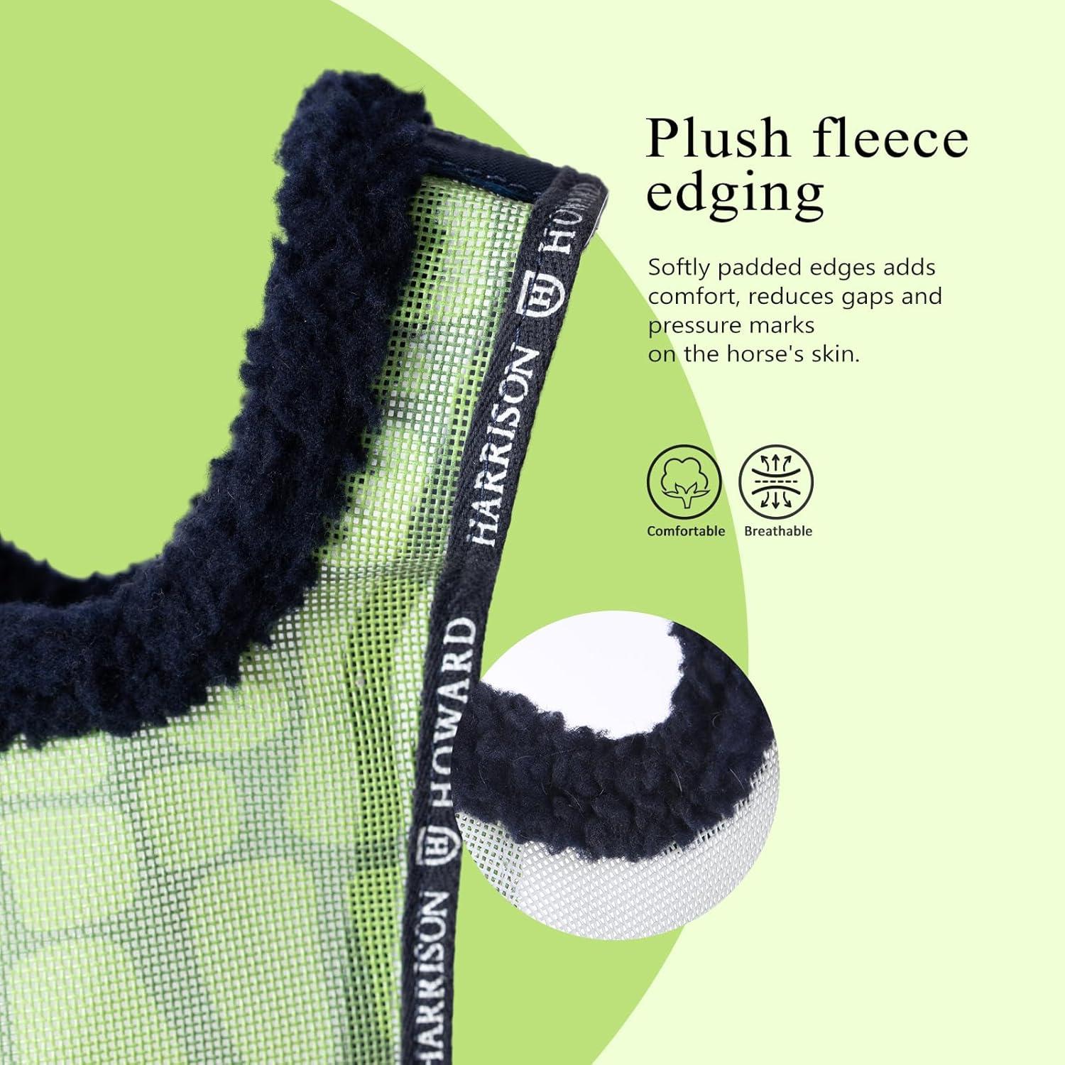 image:imageHarrison Howard All Round Mesh Horse Fly Mask UV Protective with Fleece Padded Edging and Fun Prints Forelock Opening Design Mask for Horse Crocodile MediumCrocodile