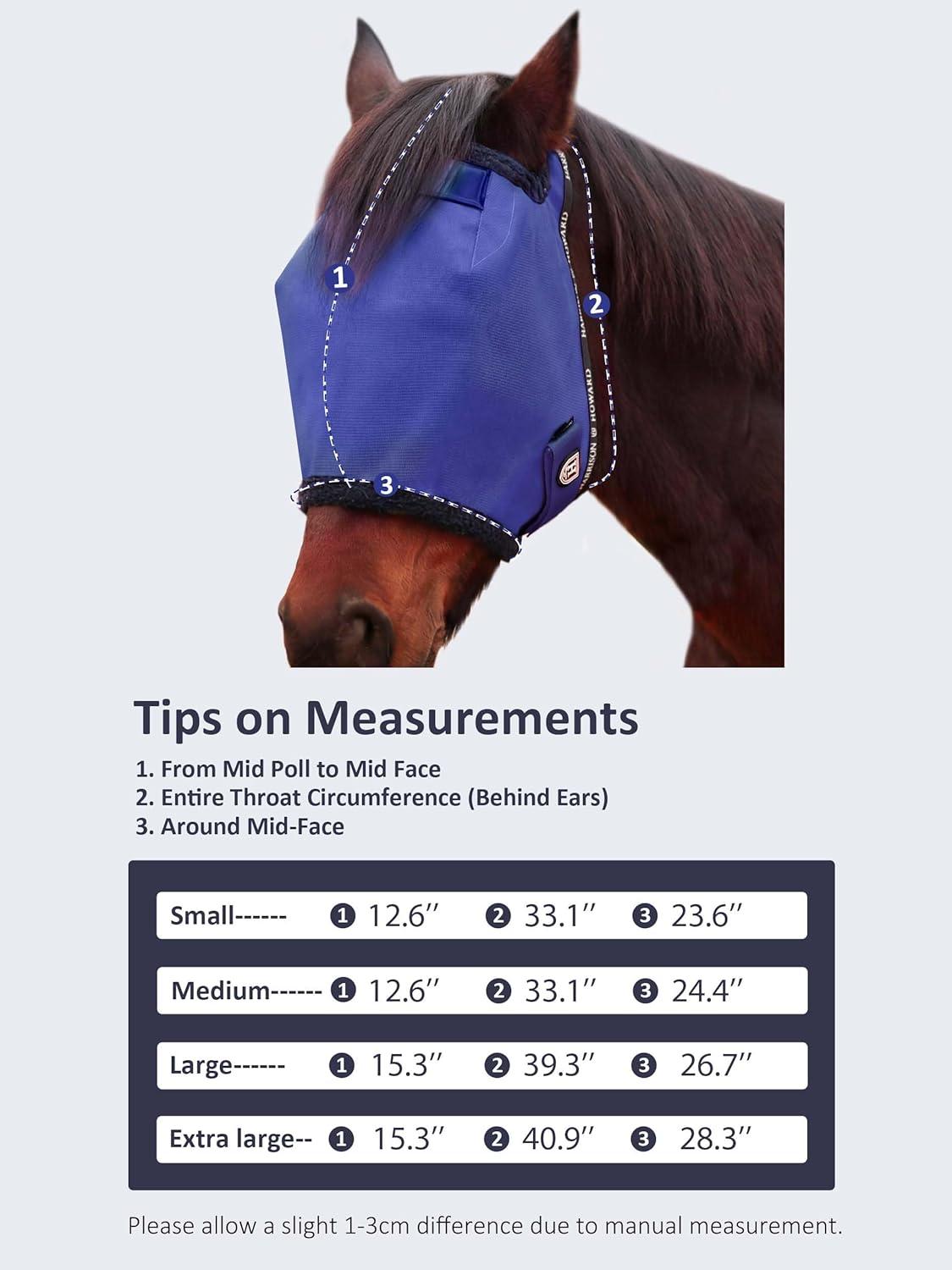 image:imageHarrison Howard Reinforced Horse Fly Mask with Mirror PVC Brow Support Enhanced Eye Space UV Protection Original Grey SDeep Navy