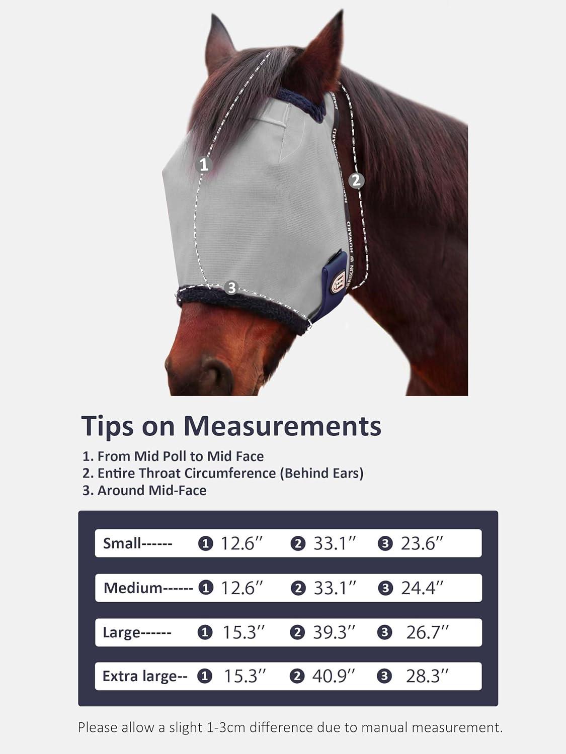 image:imageHarrison Howard Reinforced Horse Fly Mask with Mirror PVC Brow Support Enhanced Eye Space UV Protection Original Grey SGrey