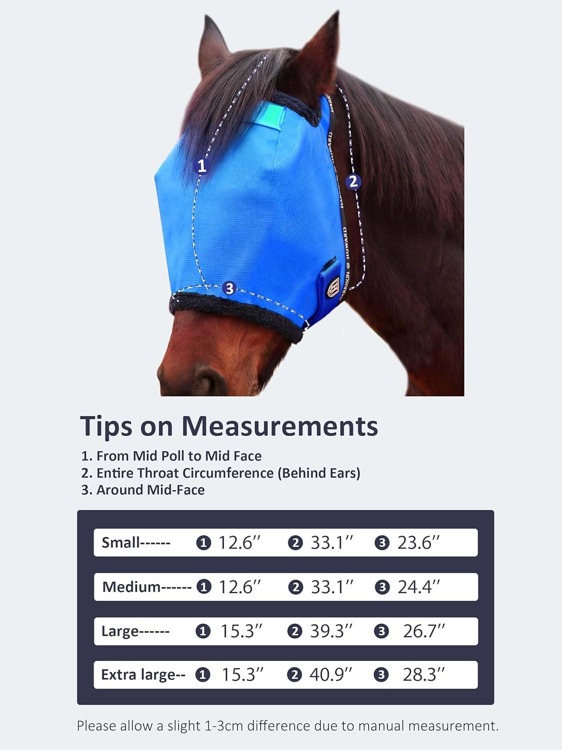 image:imageHarrison Howard Reinforced Horse Fly Mask with Mirror PVC Brow Support Enhanced Eye Space UV Protection Original Grey SSky Blue