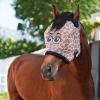 Harrison Howard All Round Mesh Horse Fly Mask UV Protective with Fleece Padded Edging and Fun Prints Forelock Opening Design Mask for Horse Crocodile Medium(Giraffe)