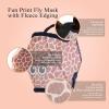Harrison Howard All Round Mesh Horse Fly Mask UV Protective with Fleece Padded Edging and Fun Prints Forelock Opening Design Mask for Horse Crocodile Medium(Giraffe)