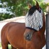 Harrison Howard All Round Mesh Horse Fly Mask UV Protective with Fleece Padded Edging and Fun Prints Forelock Opening Design Mask for Horse Crocodile Medium(Zebra)