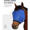 Harrison Howard All-Round Mesh Horse Fly Mask UV Protective with Fleece-Padded Edging Deep Navy S(Signature Blue)