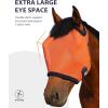 Harrison Howard All-Round Mesh Horse Fly Mask UV Protective with Fleece-Padded Edging Deep Navy S(Vibrant Orange)