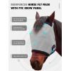 Harrison Howard Reinforced Horse Fly Mask with Mirror PVC Brow Support, Enhanced Eye Space, UV Protection Original Grey S(Grey)