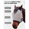 Harrison Howard Reinforced Horse Fly Mask with Mirror PVC Brow Support, Enhanced Eye Space, UV Protection Original Grey S(Original Grey)