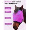 Harrison Howard Reinforced Horse Fly Mask with Mirror PVC Brow Support, Enhanced Eye Space, UV Protection Original Grey S(Purple)