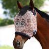 Harrison Howard All Round Mesh Horse Fly Mask UV Protective with Fleece Padded Edging and Fun Prints Forelock Opening Design Mask for Horse Crocodile Medium(Giraffe)