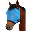 Harrison Howard All-Round Mesh Horse Fly Mask UV Protective with Fleece-Padded Edging Deep Navy S(Sky Blue)