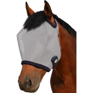 Harrison Howard All-Round Mesh Horse Fly Mask UV Protective with Fleece-Padded Edging Deep Navy S(Grey)