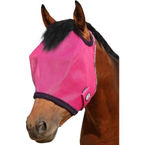 Harrison Howard All-Round Mesh Horse Fly Mask UV Protective with Fleece-Padded Edging Deep Navy S(Magenta)