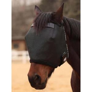 Harrison Howard Reinforced Horse Fly Mask with Mirror PVC Brow Support, Enhanced Eye Space, UV Protection Original Grey S(Black)