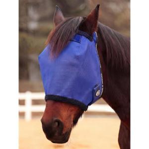 Harrison Howard Reinforced Horse Fly Mask with Mirror PVC Brow Support, Enhanced Eye Space, UV Protection Original Grey S(Deep Navy)