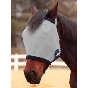 Harrison Howard Reinforced Horse Fly Mask with Mirror PVC Brow Support, Enhanced Eye Space, UV Protection Original Grey S(Grey)