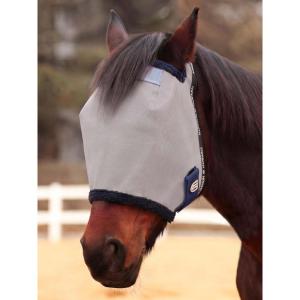 Harrison Howard Reinforced Horse Fly Mask with Mirror PVC Brow Support, Enhanced Eye Space, UV Protection Original Grey S(Original Grey)