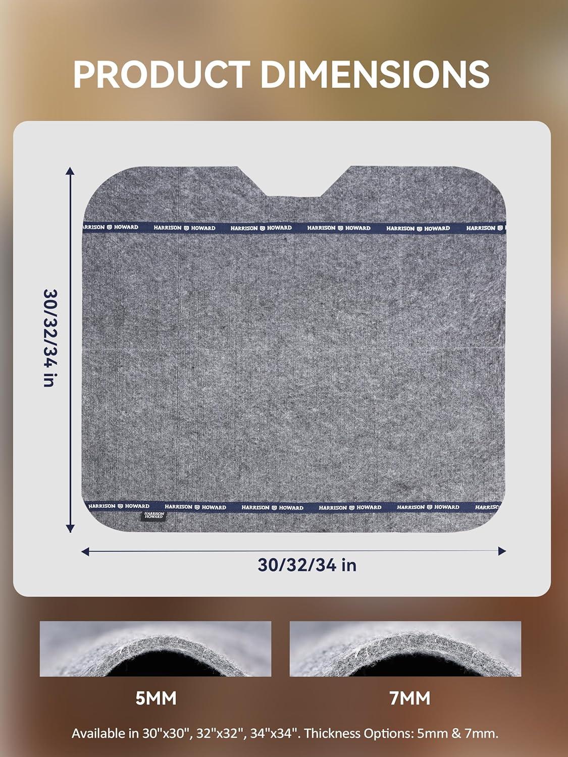 image:imageHarrison Howard Western Saddle Pad Liner 5mm7mm Thin Wool Felt Under Saddle Pad Shock Absorbing Sweat Barrier Non SlipGray