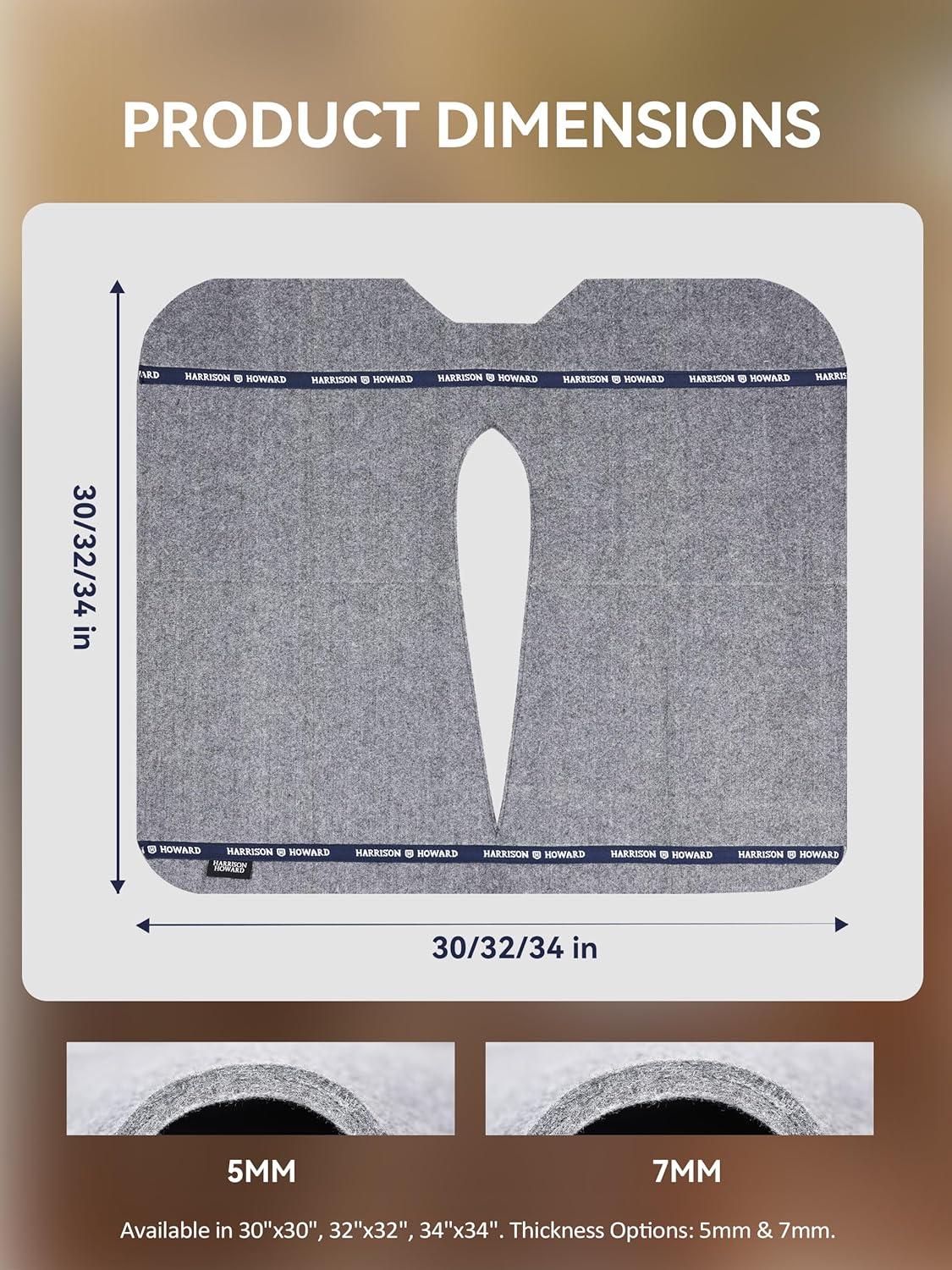 image:imageHarrison Howard Western Saddle Pad Liner Thin Wool Felt Under Pad with Spine Cutout Shock Absorbing Sweat BarrierGray