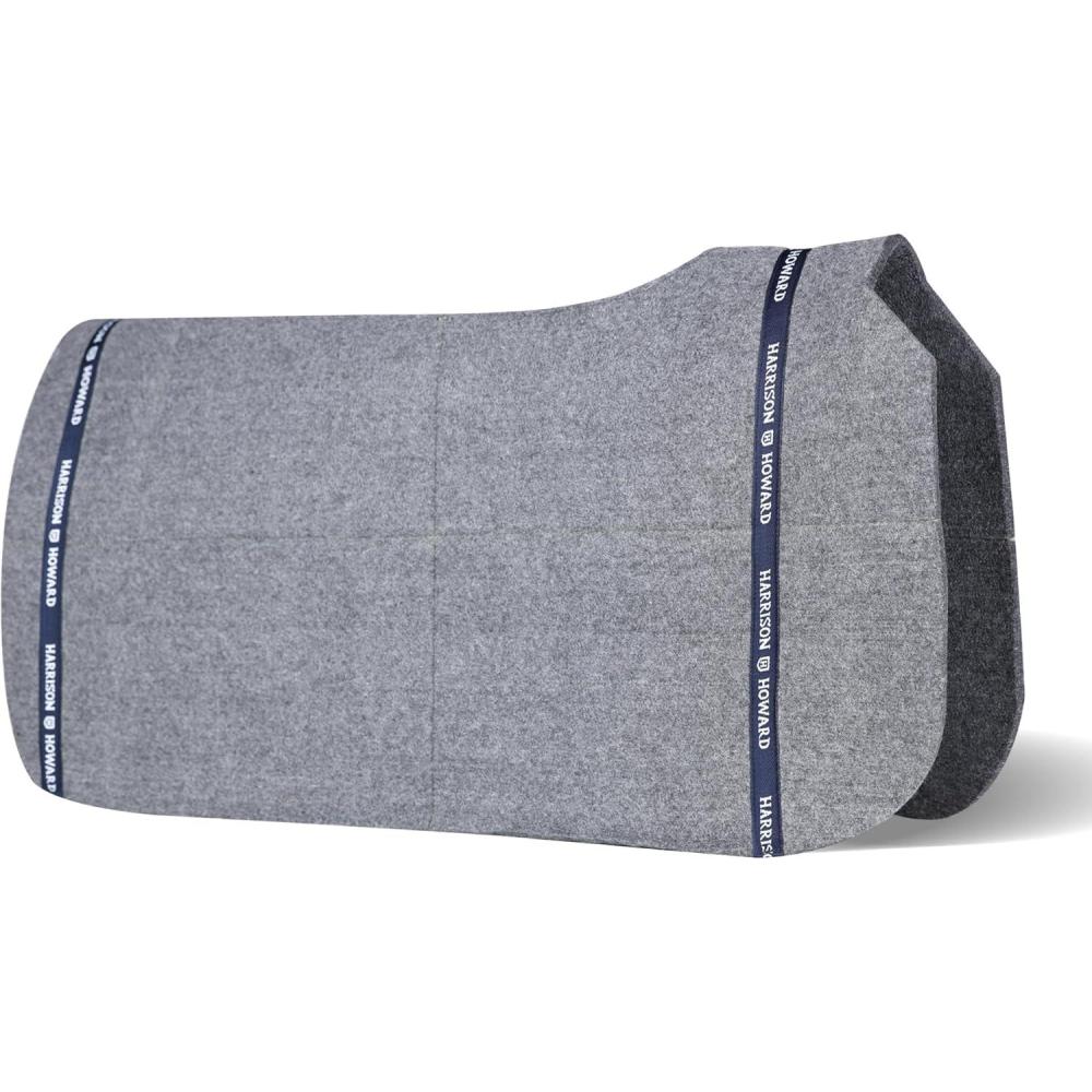 image:imageHarrison Howard Western Saddle Pad Liner Thin Wool Felt Under Pad with Spine Cutout Shock Absorbing Sweat BarrierGray