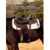 Harrison Howard Western Saddle Pad Liner, Thin Wool Felt Under Pad with Spine Cutout, Shock Absorbing Sweat Barrier(Light Tan)