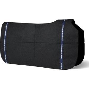 Harrison Howard Western Saddle Pad Liner, Thin Wool Felt Under Pad with Spine Cutout, Shock Absorbing Sweat Barrier(Black)