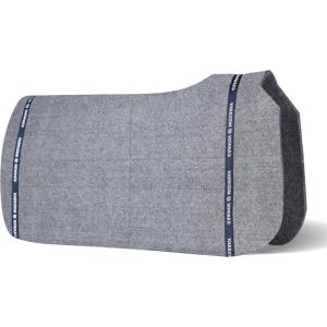 Harrison Howard Western Saddle Pad Liner, Thin Wool Felt Under Pad with Spine Cutout, Shock Absorbing Sweat Barrier(Gray)