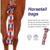 Harrison Howard Stretchy Tail Bag Breathable Horse Tail Guard Slip on Design Protect Horse Tail 2 Strand Closure Straps Keep Tail Clean & Protected 22″ L Length Makes Grooming Easy-Burgundy(Tribal Abstract)