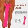 Harrison Howard Stretchy Tail Bag Breathable Horse Tail Guard Slip on Design Protect Horse Tail 2 Strand Closure Straps Keep Tail Clean & Protected 22″ L Length Makes Grooming Easy-Burgundy(Light Pink)