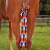 Harrison Howard Stretchy Tail Bag Breathable Horse Tail Guard Slip on Design Protect Horse Tail 2 Strand Closure Straps Keep Tail Clean & Protected 22″ L Length Makes Grooming Easy-Burgundy(Tribal Abstract)
