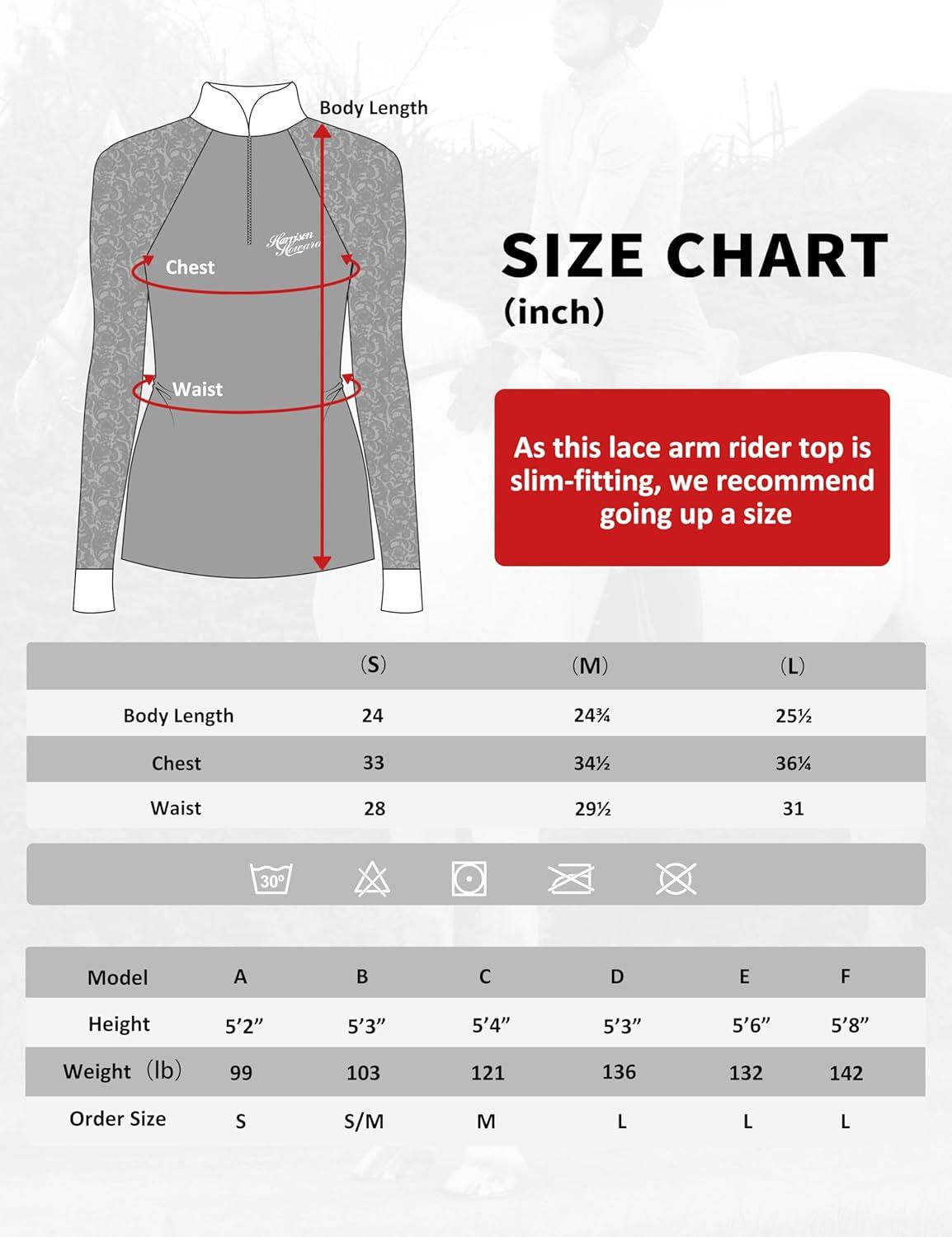 image:imageHarrison Howard Womens Equestrian Show Shirt CompetitionReady Lace Long Sleeve Breathable Slim Fit Horse Show TopIce Blue