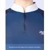 Harrison Howard Women’s Equestrian Show Shirt, Competition-Ready Lace Long Sleeve, Breathable Slim Fit Horse Show Top(Blue)