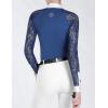Harrison Howard Women’s Equestrian Show Shirt, Competition-Ready Lace Long Sleeve, Breathable Slim Fit Horse Show Top(Blue)