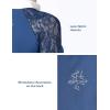 Harrison Howard Women’s Equestrian Show Shirt, Competition-Ready Lace Long Sleeve, Breathable Slim Fit Horse Show Top(Peacock Blue)