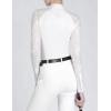 Harrison Howard Women’s Equestrian Show Shirt, Competition-Ready Lace Long Sleeve, Breathable Slim Fit Horse Show Top(White)